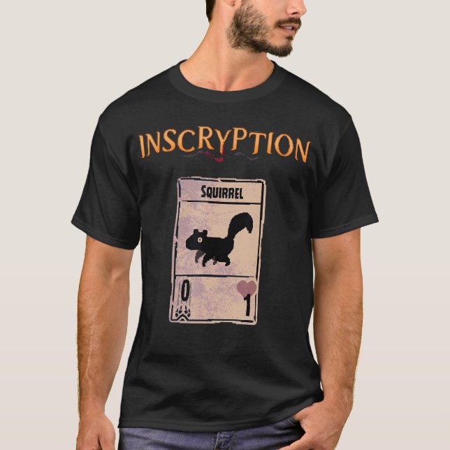 Inscryption Squirrel Card Psykologiskt Skräckspel T Shirt (Framsida)