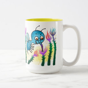 Insect and flowers Två-Tonad mugg
