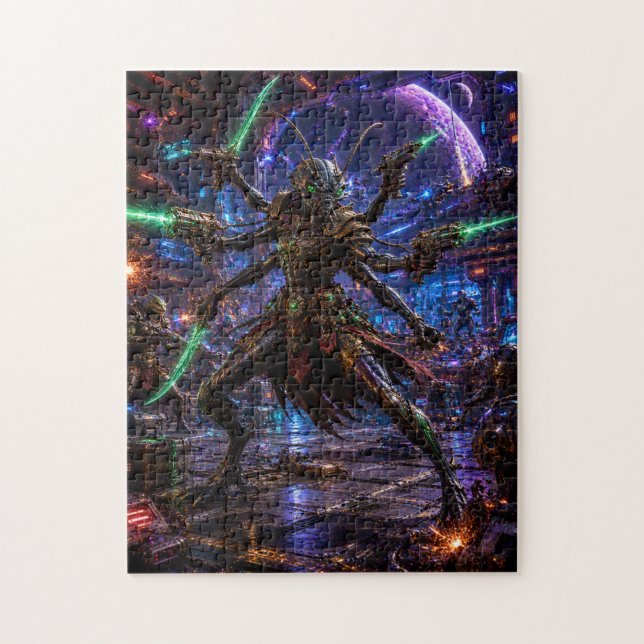 Insectoid Space Pirate — Six-Armed Combatant Pussel (Vertikal)