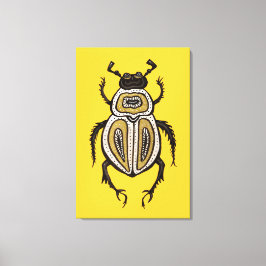 Insekt Älskare Gult Decorative Beetle Art Canvastryck