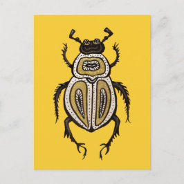Insekt Älskare Gult Decorative Beetle Art Vykort