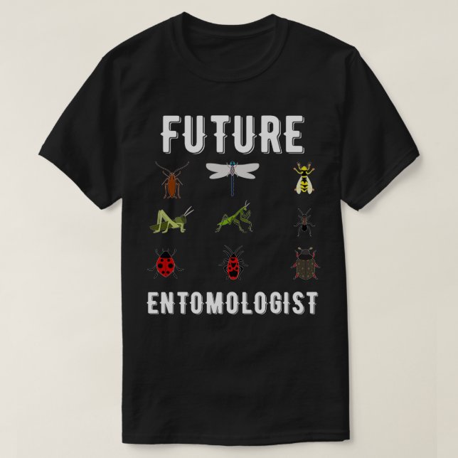 Insekt Älskare Kryp Catcher framtida entomolog och T Shirt (Design framsida)
