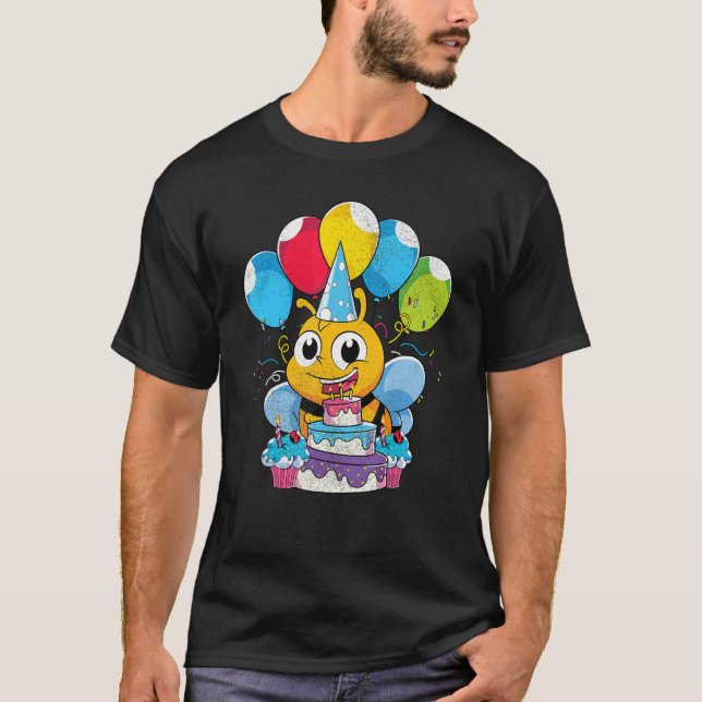Insekt Djurbiodlares Födelsedagsfest Cute Bee T Shirt (Framsida)