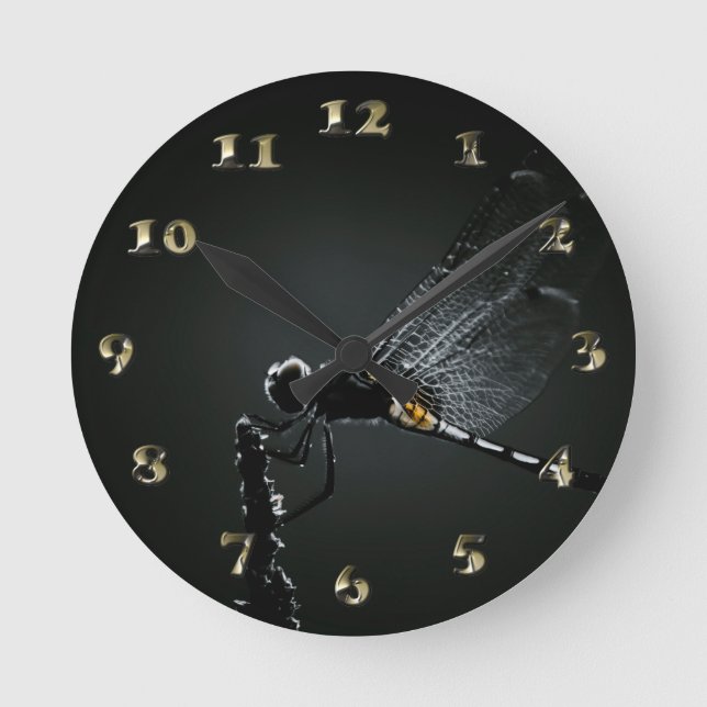 Insekt - Dragonfly Vinge Rund Klocka (Framsida)