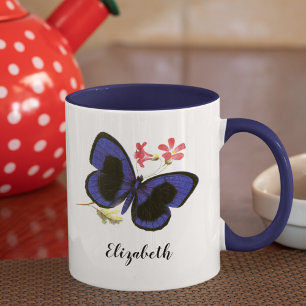 Insekt för blå fjäril-Vintage Mugg