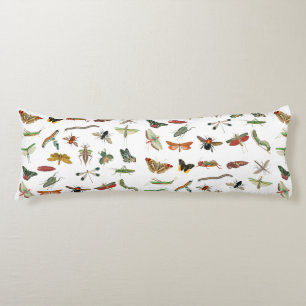 Insekt för färgfull Vintage Illustration Mönster Kroppskudde