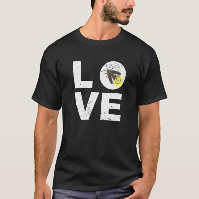 Insekt I Blixten Kryp I Firefly Kärlek T Shirt (Framsida)