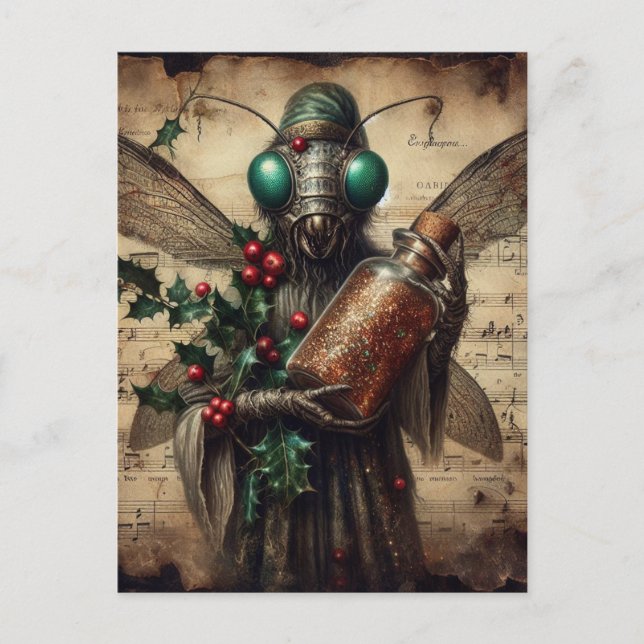 Insekt Jul Fairy Vykort (Framsida)