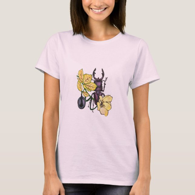 Insekt med gula blommor. t shirt (Framsida)