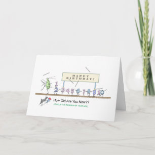 Insekt Parad GladBirthday Card - ring din ålder Kort