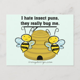 Insekt Puns Kryp Me Funny Humla Vykort