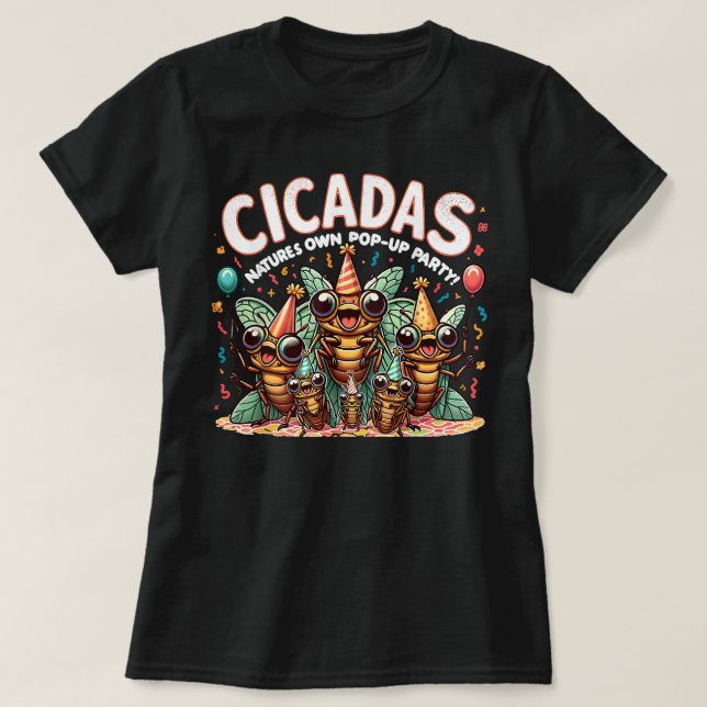 Insekt SvarmDubbla Brood Jumping Kryp Cicada T Shirt (Design framsida)
