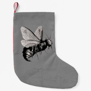 Insekten Creepy Gothic Bee Skull Vingar Liten Julstrumpa