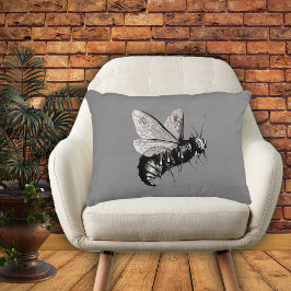 Insekten Creepy Gothic Bee Skull Vingar Prydnadskudde