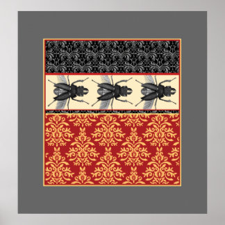 Insekten Elegant - Kryp på Brocade Poster
