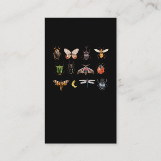 Insekter Collection Fly Butterfly Bee Ladybug Visitkort (Framsida)