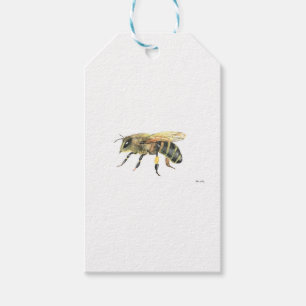 insekter gult svart i humla i modern blommigt presentetikett