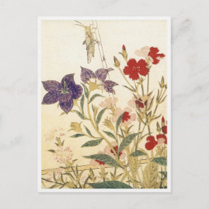 Insekter och blommor av Utamaro Vykort