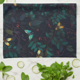Insekter på Mörk Foliage Kökshandduk