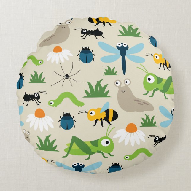 Insekter Rund Kudde (Framsidan)