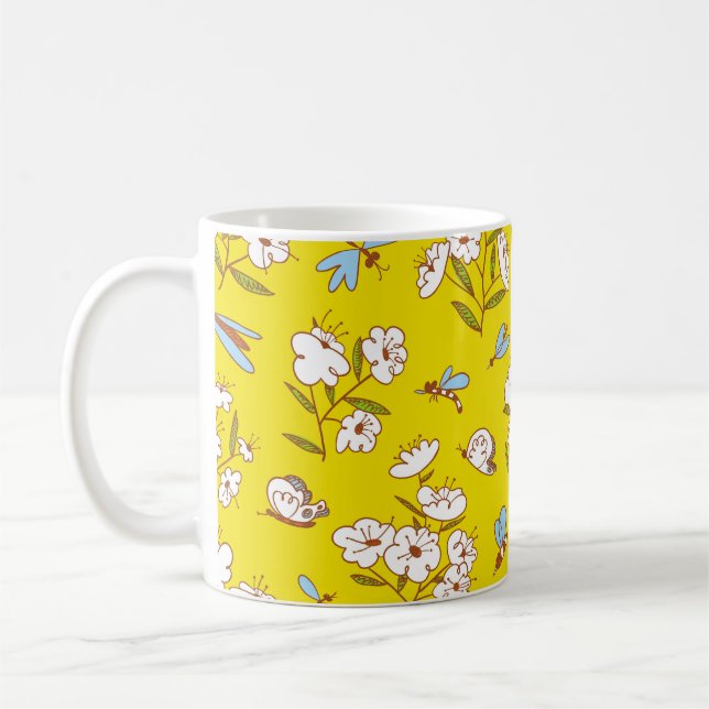 Insektra blommor: Sömlösa sommarpumpa Kaffemugg (Vänster)