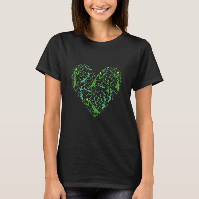 Insektra som hjärtkräkning Mantis T Shirt (Framsida)