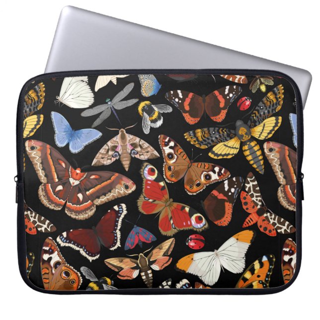 Insektra sömlösa mönster laptop fodral (Framsidan)