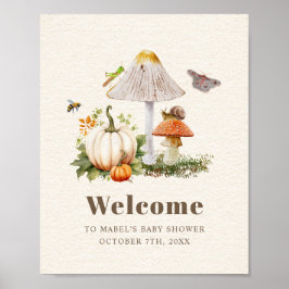 Insektra svampgårdstrummor Pumpkin Baby Shower Poster