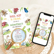 Insektsfest födelsedagsinbjudan
