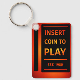 Insert Coin to Play Personalized EST Year Keychain Nyckelring