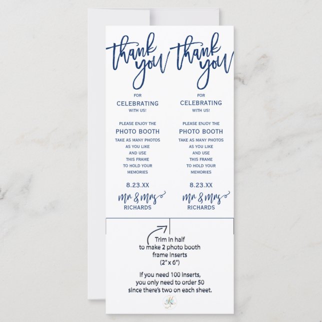 Inserter för foto Booth Ram i bröllop - (marinblåt (Framsida)