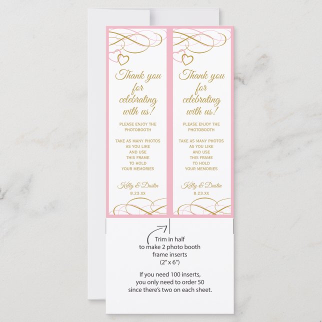 Inserter för foto Booth Ramar (Rosa & Guld) (Framsida)