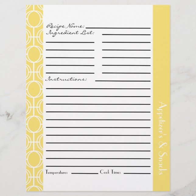 Inserter för länkade ekvivalenter Ringar - citron (Framsida)