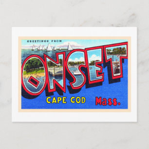 Inset Cape Cod Massachusetts MORSA Vintage Postcar Vykort