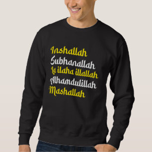Inshallah Subhanallah Alhamdulillah Islamisk Tasbi Lång Ärmad Tröja