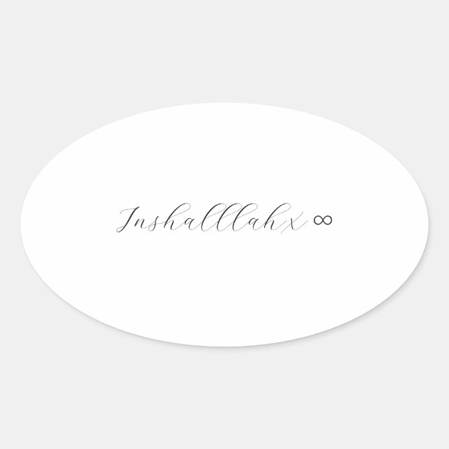 Inshallah x ofinity ovalt klistermärke (Framsida)