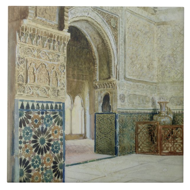 Insida av Alhambraen, Granada (w/c) Kakelplatta (Framsidan)