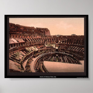 Insida av coliseumen, Rome, italien Poster