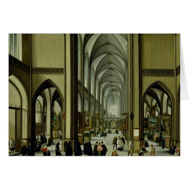 Insida av den Antwerp domkyrkan Hälsningskort (Framsidan Horizontal)