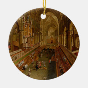 Insida av den Canterbury domkyrkan, c.1675-1700 Julgransprydnad Keramik