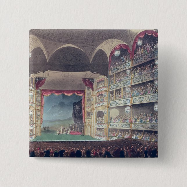 Insida av den Drury Lanetheatren, 1808 Knapp (Framsida)