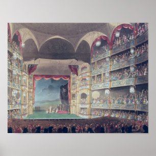 Insida av den Drury Lanetheatren, 1808 Poster