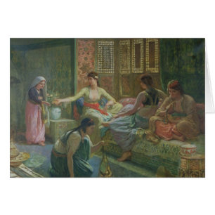 Insida av en Harem, c.1865 Hälsningskort