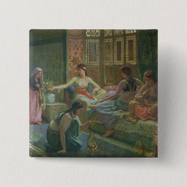 Insida av en Harem, c.1865 Knapp (Framsida)