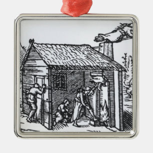 Insida av en häxa hus, 1579 julgransprydnad metall