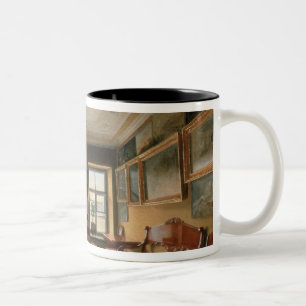 Insida av en mangårdsbyggnad, 1830s Två-Tonad mugg