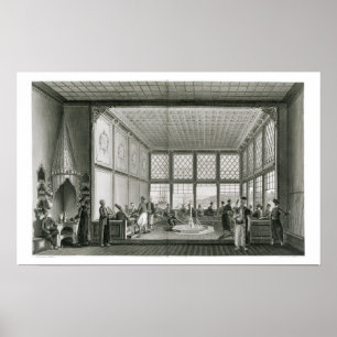 Insida av en offentlig cafe i Constantinople vid Poster