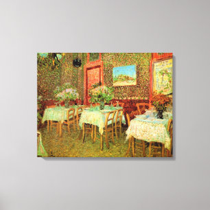Insida av en restaurang av Vincent Van Gogh Canvastryck