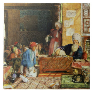 Insida av en skola, Cairo, 1890 (w/c) (se också Kakelplatta