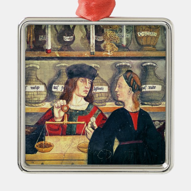 Insida av ett apotek julgransprydnad metall (Framsidan)